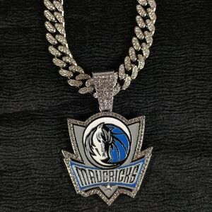 NBA Dallas Mavericks Necklace Pendant Cuban Chain Link Basketball Jewelry